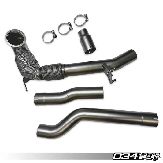 034Motorsport Stainless Steel Racing Downpipe - Mk8 Golf R & Audi 8Y S3