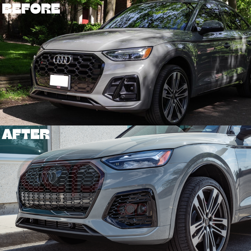 FY.5/B9.5 RSQ5 Honeycomb Grille Quattro V1 Black Frame Black Mesh | Audi FY.5/B9.5 Q5 Non S-Line, Q5 S-Line, SQ5 | Canadian Auto Performance