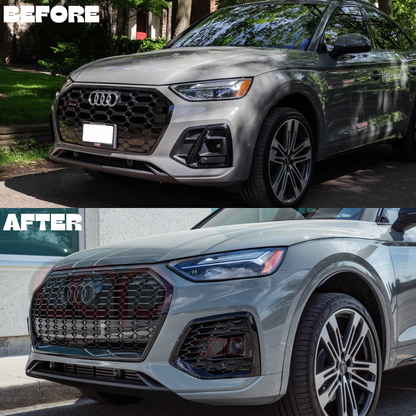 FY.5/B9.5 RSQ5 Honeycomb Grille Quattro V1 Black Frame Black Mesh | Audi FY.5/B9.5 Q5 Non S-Line, Q5 S-Line, SQ5 | Canadian Auto Performance