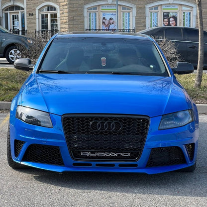 B8 RS4 Honeycomb Grille Quattro Black Frame Black Mesh Black Lower Frame | Audi B8 A4 Non S-Line Sedan, A4 S-Line Sedan, S4 Sedan | Canadian Auto Performance