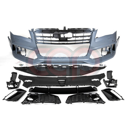 D4 Front Bumper RS8 Bumper RS8 Style Black Frame Black Mesh Yes Front Camera | Audi D4 A8, S8 | Canadian Auto Performance
