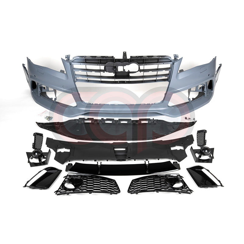 D4 Front Bumper RS8 Bumper RS8 Style Black Frame Black Mesh Yes Front Camera | Audi D4 A8, S8 | Canadian Auto Performance