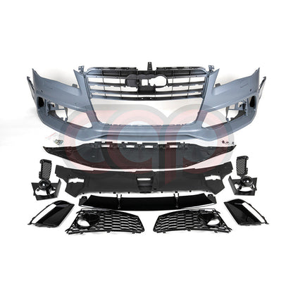 D4 Front Bumper RS8 Bumper RS8 Style Black Frame Black Mesh Yes Front Camera | Audi D4 A8, S8 | Canadian Auto Performance