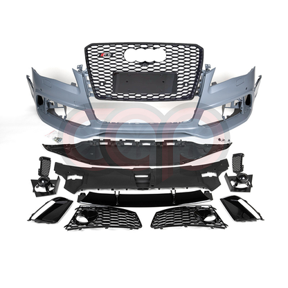 D4 Front Bumper RS8 Bumper RS8 Style Black Frame Black Mesh Yes Front Camera | Audi D4 A8, S8 | Canadian Auto Performance