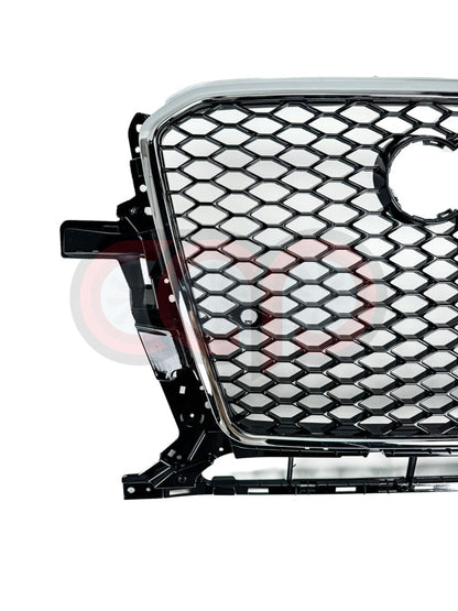 8R.5/B8.5 RSQ5 Honeycomb Chrome Frame Grille Chrome Frame Black Honeycomb Mesh | Audi 8R.5/B8.5 Q5 Non S-Line, Q5 S-Line, SQ5 | Canadian Auto Performance