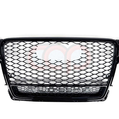 B8 RS4 Honeycomb Grille Quattro Black Frame Black Mesh Black Lower Frame | Audi B8 A4 Non S-Line Sedan, A4 S-Line Sedan, S4 Sedan | Canadian Auto Performance