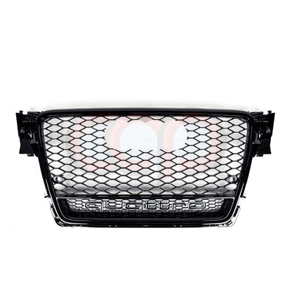 B8 RS4 Honeycomb Grille Quattro Black Frame Black Mesh Black Lower Frame | Audi B8 A4 Non S-Line Sedan, A4 S-Line Sedan, S4 Sedan | Canadian Auto Performance