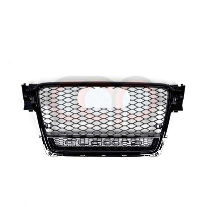 B8 RS4 Honeycomb Grille Quattro Black Frame Black Mesh Black Lower Frame | Audi B8 A4 Non S-Line Sedan, A4 S-Line Sedan, S4 Sedan | Canadian Auto Performance