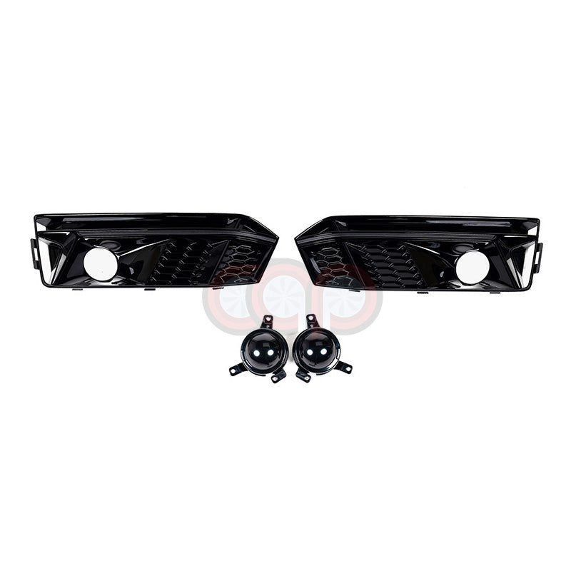 B9 RS4 RS Fog Grilles V1 Black Black Trim | Audi B9 A4 S-Line, S4 | Canadian Auto Performance