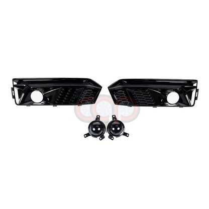 B9 RS4 RS Fog Grilles V1 Black Black Trim | Audi B9 A4 S-Line, S4 | Canadian Auto Performance