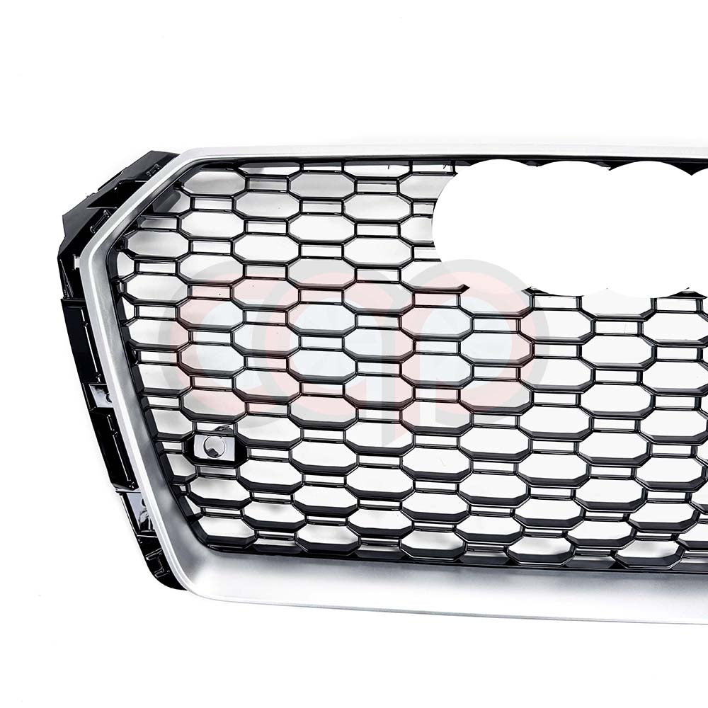 RS4 Honeycomb Silver Frame Grille | Audi B9 A4 Non S-Line, A4 S-Line, S4 | Canadian Auto Performance