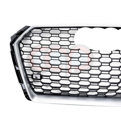 RS4 Honeycomb Silver Frame Grille | Audi B9 A4 Non S-Line, A4 S-Line, S4 | Canadian Auto Performance