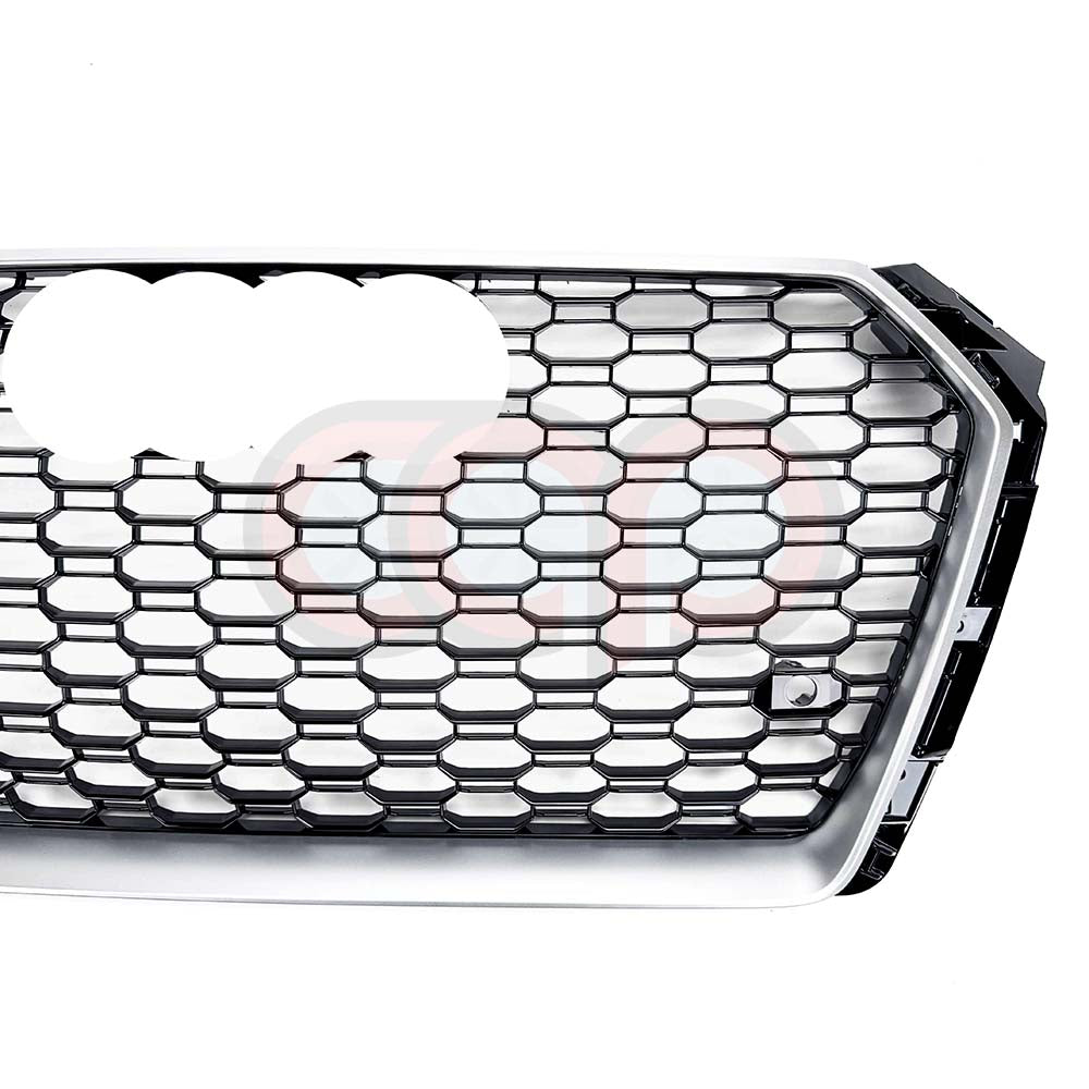 RS4 Honeycomb Silver Frame Grille | Audi B9 A4 Non S-Line, A4 S-Line, S4 | Canadian Auto Performance
