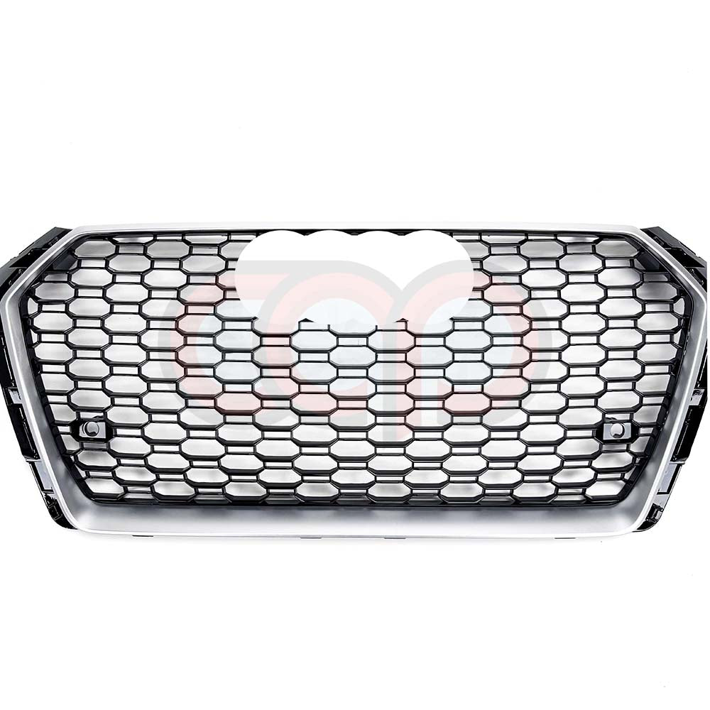 RS4 Honeycomb Silver Frame Grille | Audi B9 A4 Non S-Line, A4 S-Line, S4 | Canadian Auto Performance