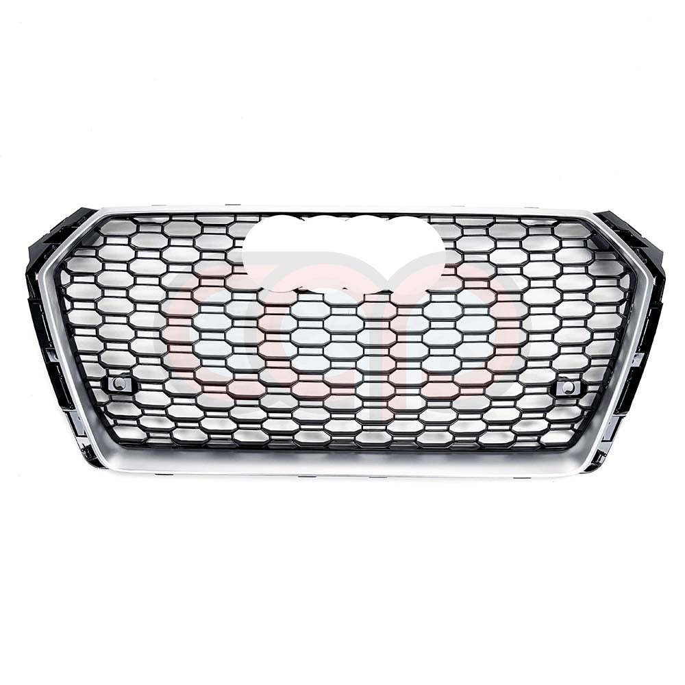 RS4 Honeycomb Silver Frame Grille | Audi B9 A4 Non S-Line, A4 S-Line, S4 | Canadian Auto Performance