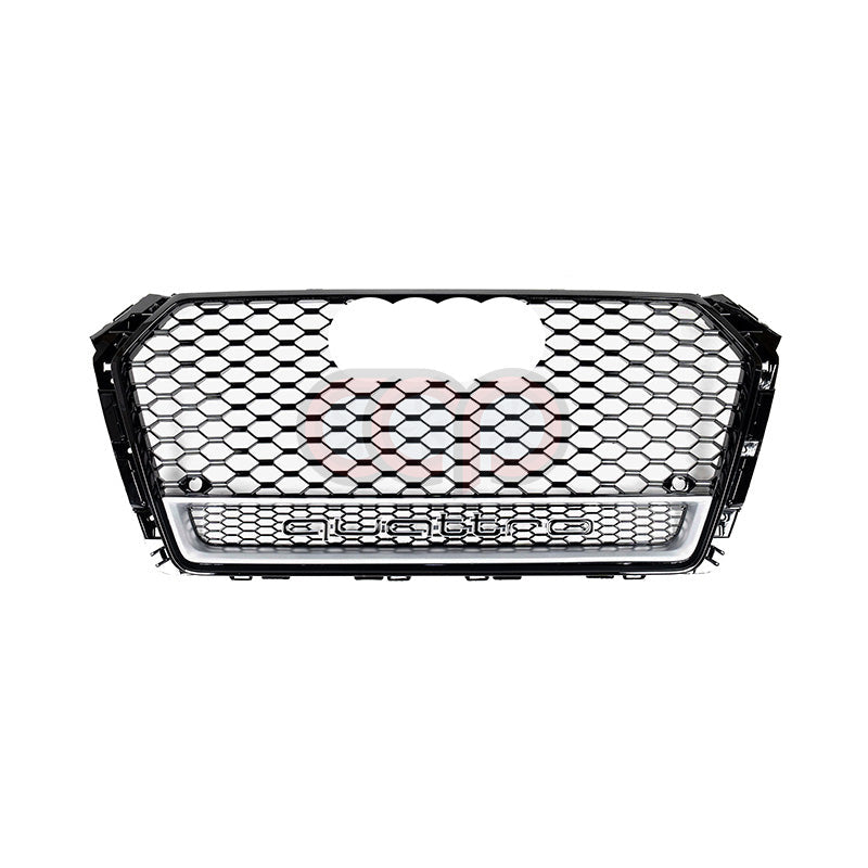 B9 RS4 Honeycomb Lower Frame Grille Quattro Silver Frame | Audi B9 A4 Non S-Line, A4 S-Line, S4 | Canadian Auto Performance