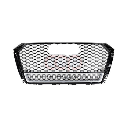 B9 RS4 Honeycomb Lower Frame Grille Quattro Silver Frame | Audi B9 A4 Non S-Line, A4 S-Line, S4 | Canadian Auto Performance