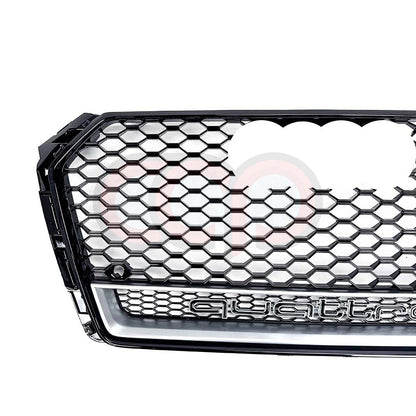 B9 RS4 Honeycomb Lower Frame Grille Quattro Silver Frame | Audi B9 A4 Non S-Line, A4 S-Line, S4 | Canadian Auto Performance
