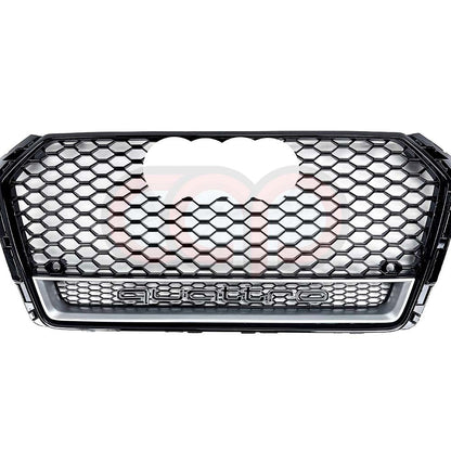 B9 RS4 Honeycomb Lower Frame Grille Quattro Silver Frame | Audi B9 A4 Non S-Line, A4 S-Line, S4 | Canadian Auto Performance