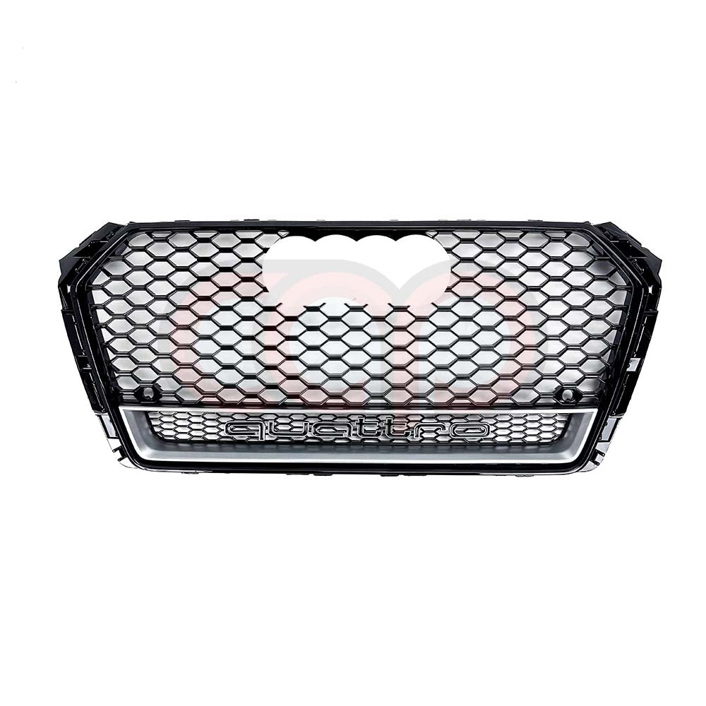 B9 RS4 Honeycomb Lower Frame Grille Quattro Silver Frame | Audi B9 A4 Non S-Line, A4 S-Line, S4 | Canadian Auto Performance