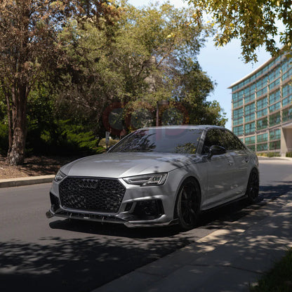 B9 Front Bumper RS4 Bumper V2 RS4 Grille Black Frame Black Mesh Both Styles Included Non-ACC | Audi B9 A4, S4 | Canadian Auto Performance