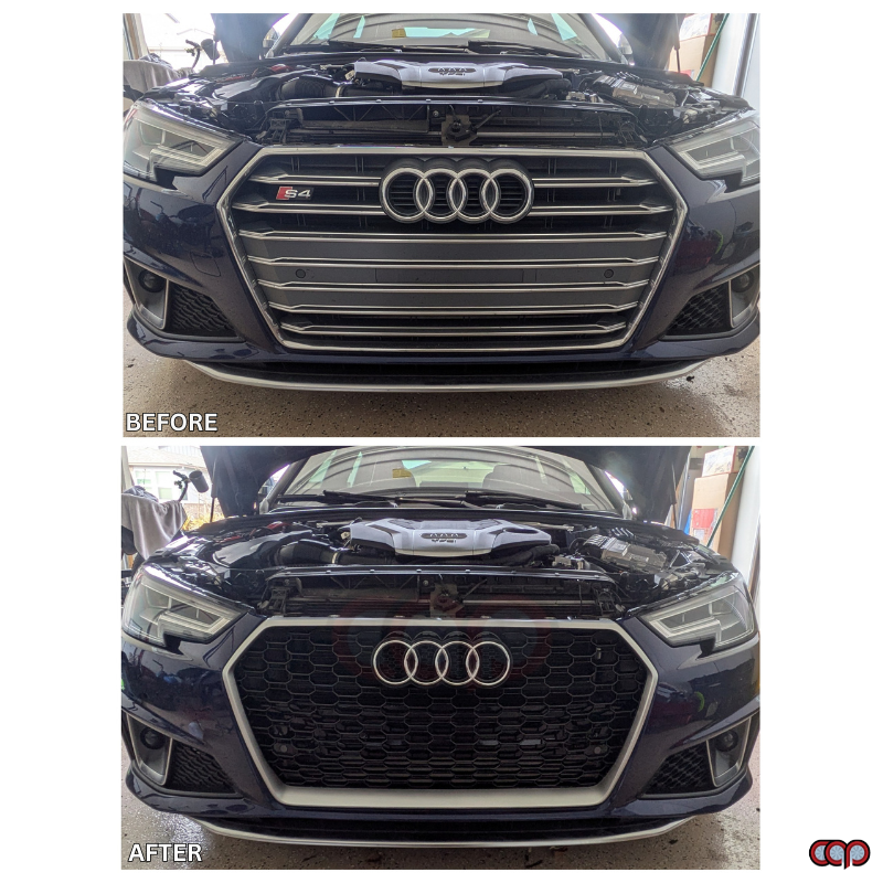 RS4 Honeycomb Silver Frame Grille | Audi B9 A4 Non S-Line, A4 S-Line, S4 | Canadian Auto Performance