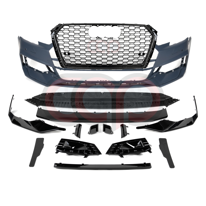 B9 Front Bumper RS4 Bumper V2 RS4 Grille Black Frame Black Mesh Both Styles Included Non-ACC | Audi B9 A4, S4 | Canadian Auto Performance