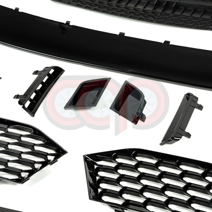 B9 Front Bumper RS4 Bumper V2 RS4 Grille Black Frame Black Mesh Both Styles Included Non-ACC | Audi B9 A4, S4 | Canadian Auto Performance