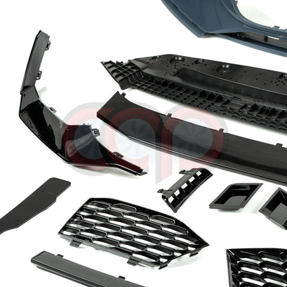 B9 Front Bumper RS4 Bumper V2 RS4 Grille Black Frame Black Mesh Both Styles Included Non-ACC | Audi B9 A4, S4 | Canadian Auto Performance
