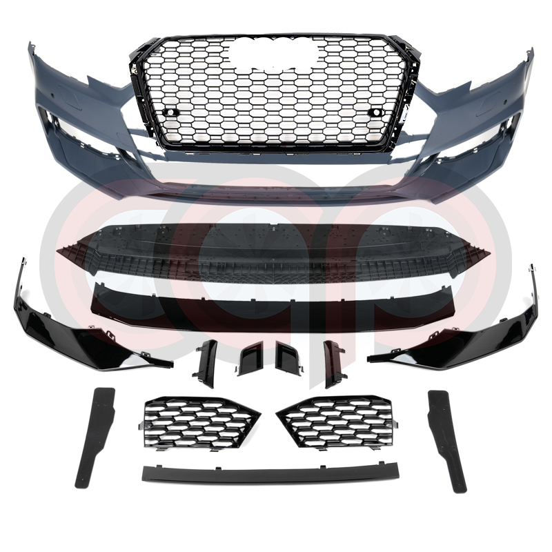 B9 Front Bumper RS4 Bumper V2 RS4 Grille Black Frame Black Mesh Both Styles Included Non-ACC | Audi B9 A4, S4 | Canadian Auto Performance