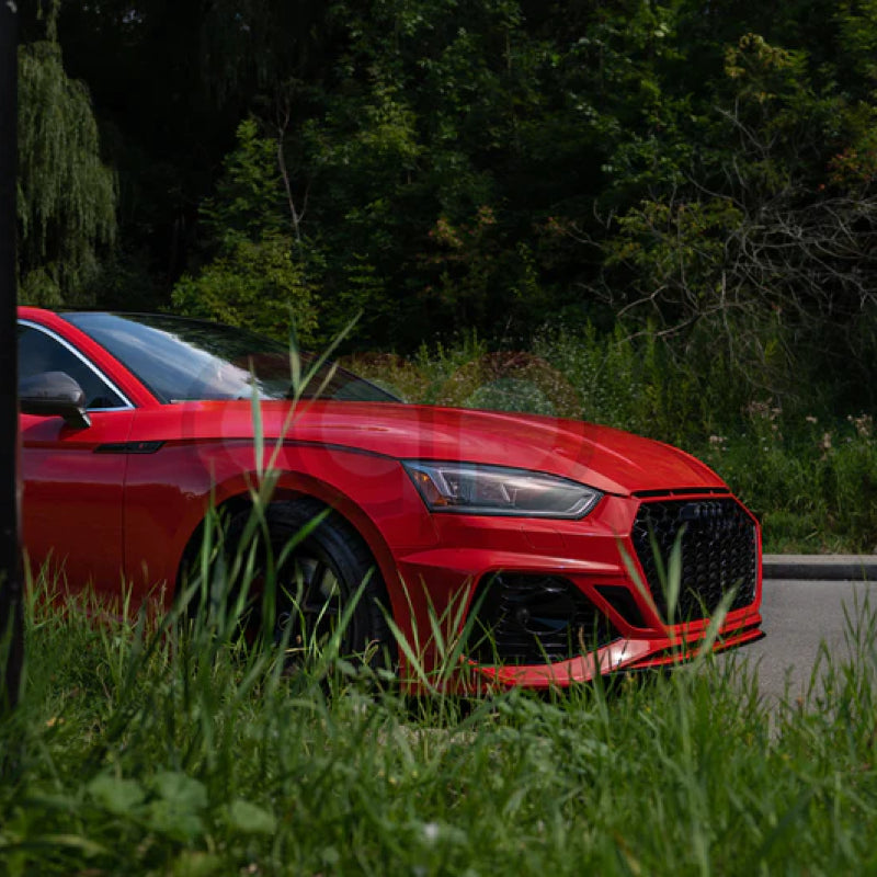B9 Front Bumper 2023 B9.5 RS5 Bumper V3 B9.5 RS5 Style Grille Black Fame Black Mesh Both Styles Included Non-ACC | Audi B9 A5, S5 | Canadian Auto Performance