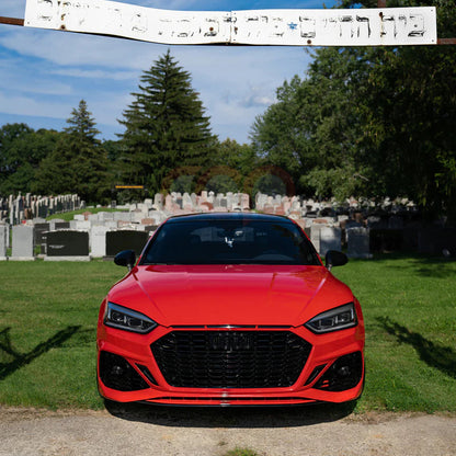 B9 Front Bumper 2023 B9.5 RS5 Bumper V3 B9.5 RS5 Style Grille Black Fame Black Mesh Both Styles Included Non-ACC | Audi B9 A5, S5 | Canadian Auto Performance
