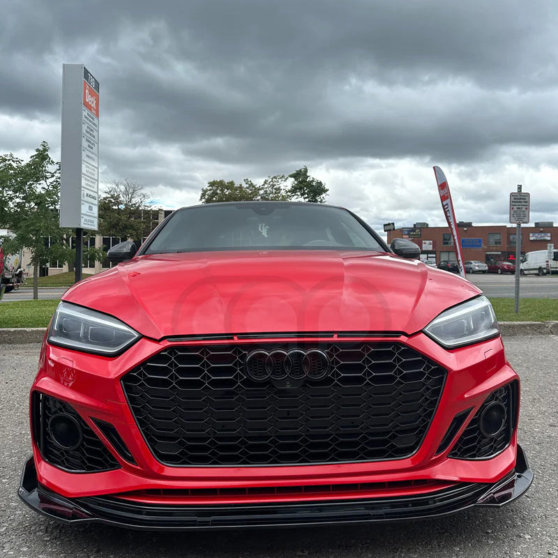 B9 Front Bumper 2023 B9.5 RS5 Bumper V3 B9.5 RS5 Style Grille Black Fame Black Mesh Both Styles Included Non-ACC | Audi B9 A5, S5 | Canadian Auto Performance