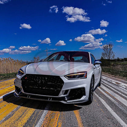 B9 Front Bumper RS5 Bumper V2 RS5 Grille Black Frame Black Mesh Both Styles Included Non-ACC | Audi B9 A5, S5 | Canadian Auto Performance
