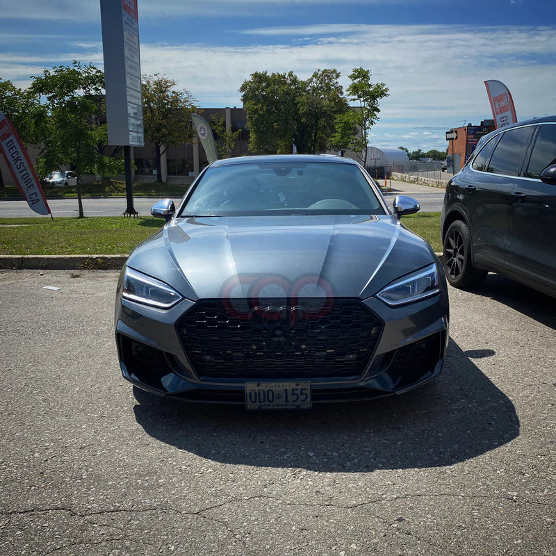 B9 Front Bumper RS5 Bumper V2 RS5 Grille Black Frame Black Mesh Both Styles Included Non-ACC | Audi B9 A5, S5 | Canadian Auto Performance