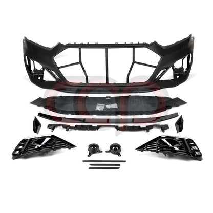 B9 Front Bumper 2023 B9.5 RS5 Bumper V3 B9.5 RS5 Style Grille Black Fame Black Mesh Both Styles Included Non-ACC | Audi B9 A5, S5 | Canadian Auto Performance