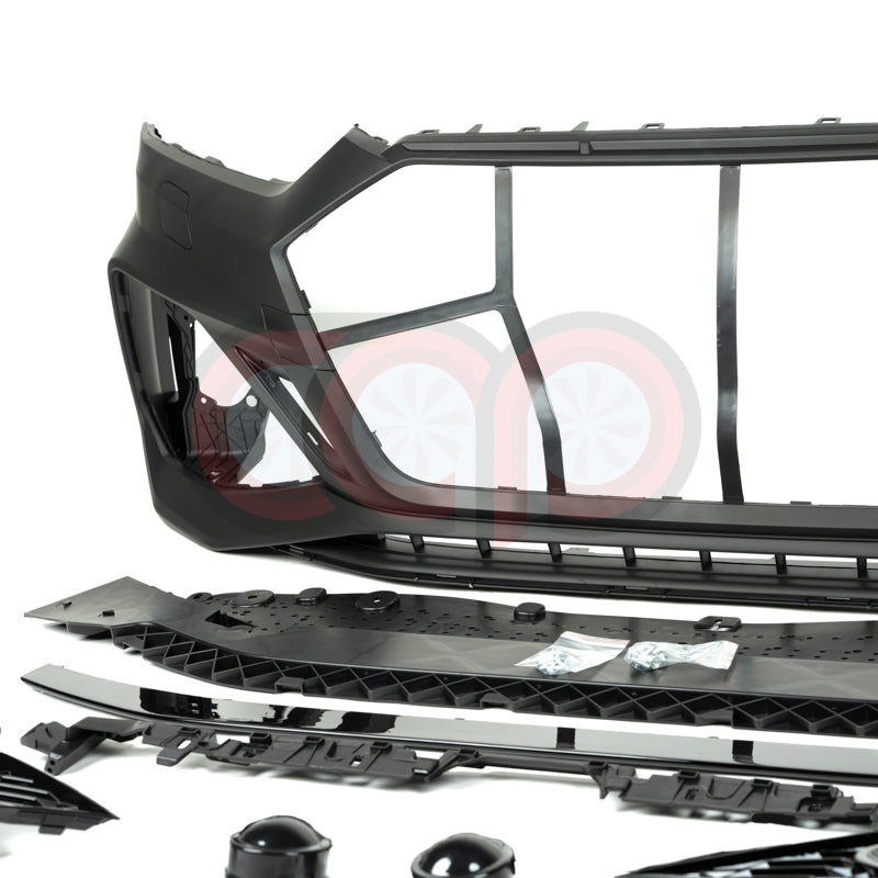 B9 Front Bumper 2023 B9.5 RS5 Bumper V3 B9.5 RS5 Style Grille Black Fame Black Mesh Both Styles Included Non-ACC | Audi B9 A5, S5 | Canadian Auto Performance