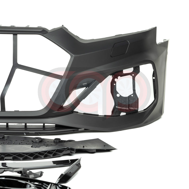 B9 Front Bumper 2023 B9.5 RS5 Bumper V3 B9.5 RS5 Style Grille Black Fame Black Mesh Both Styles Included Non-ACC | Audi B9 A5, S5 | Canadian Auto Performance