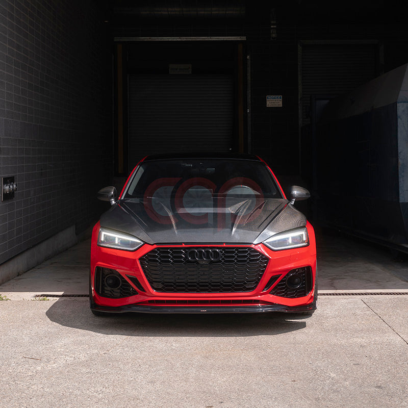 B9 Front Bumper 2023 B9.5 RS5 Bumper V3 B9.5 RS5 Style Grille Black Fame Black Mesh Both Styles Included Non-ACC | Audi B9 A5, S5 | Canadian Auto Performance