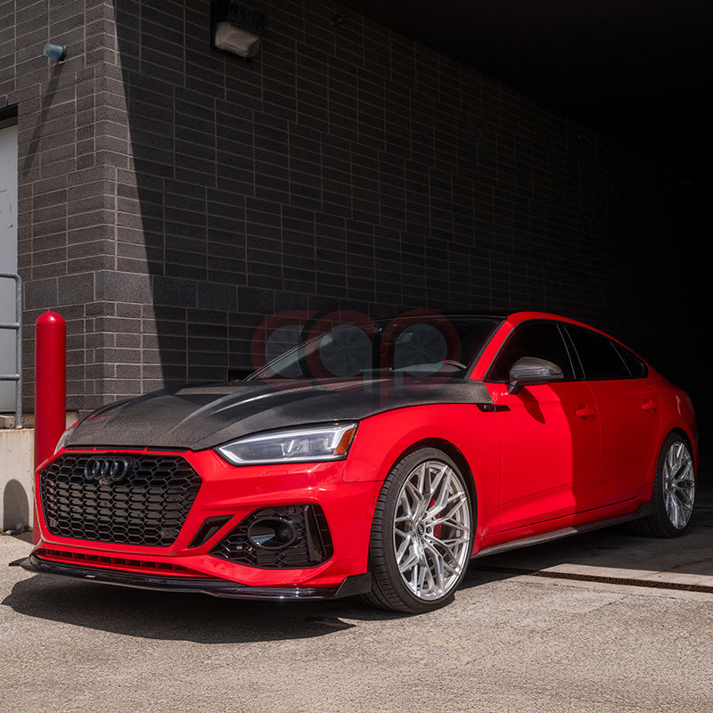 B9 Front Bumper 2023 B9.5 RS5 Bumper V3 B9.5 RS5 Style Grille Black Fame Black Mesh Both Styles Included Non-ACC | Audi B9 A5, S5 | Canadian Auto Performance