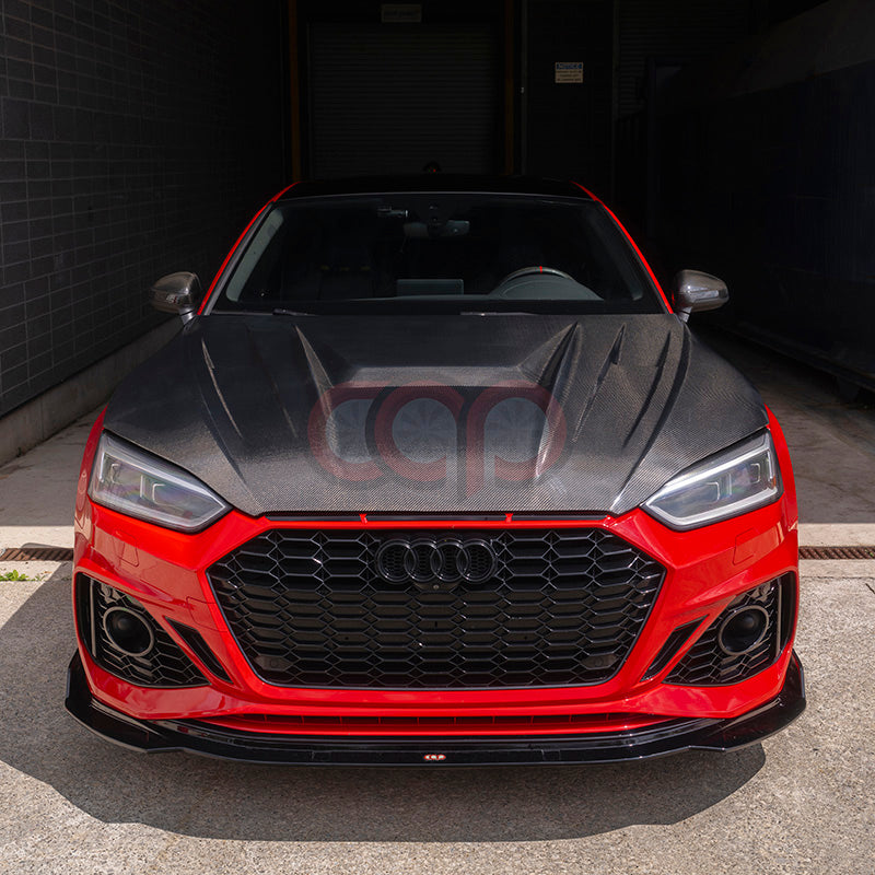 B9 Front Bumper 2023 B9.5 RS5 Bumper V3 B9.5 RS5 Style Grille Black Fame Black Mesh Both Styles Included Non-ACC | Audi B9 A5, S5 | Canadian Auto Performance