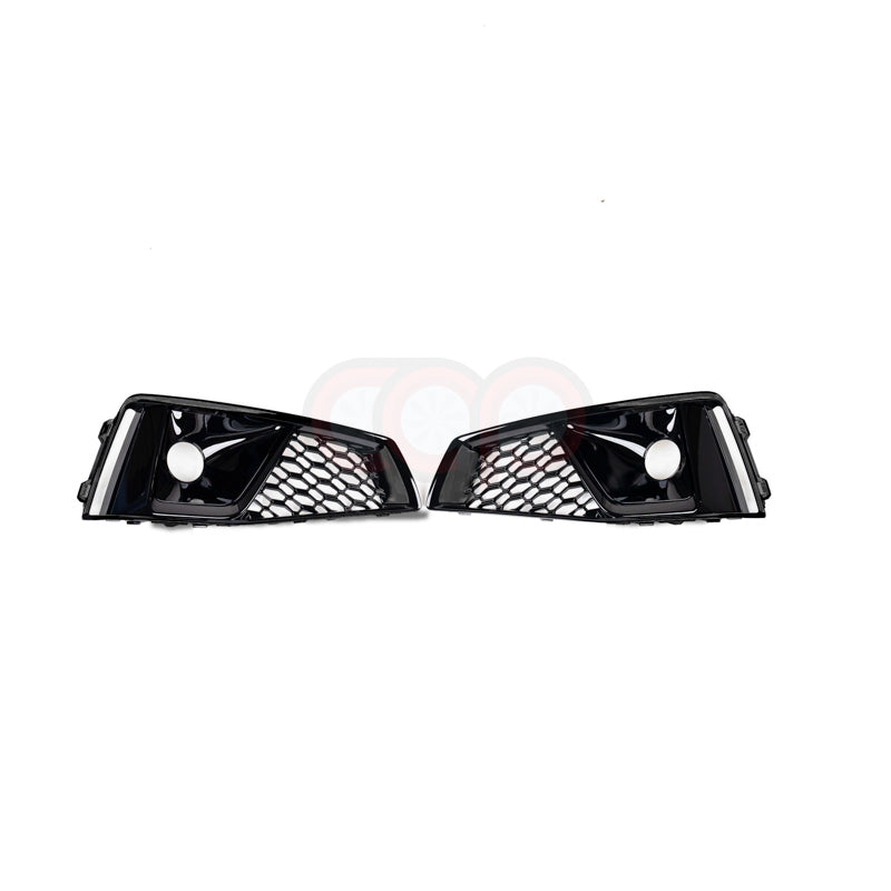 B9 RS4 RS Honeycomb Fog Grilles Gloss Black | Audi B9 A4 S-Line, S4 | Canadian Auto Performance