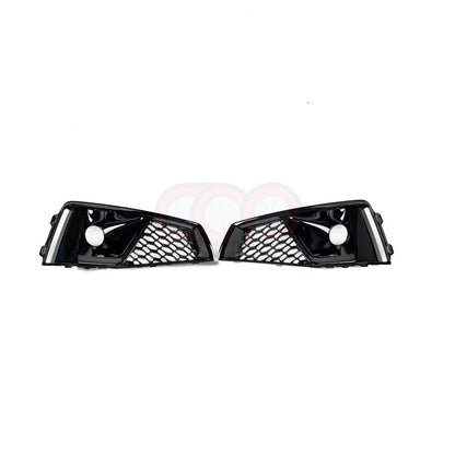 B9 RS4 RS Honeycomb Fog Grilles Gloss Black | Audi B9 A4 S-Line, S4 | Canadian Auto Performance