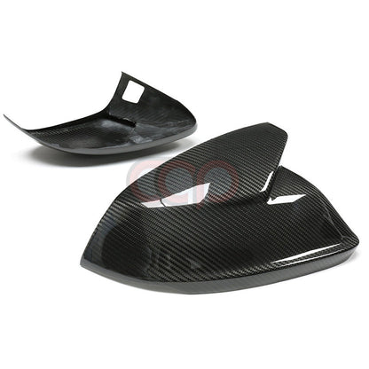 4M B9 Dry Carbon Fiber Stick-On Mirror Covers Pair V2 Side Assist | Audi 4M Q8, SQ8, RSQ8 | Canadian Auto Performance