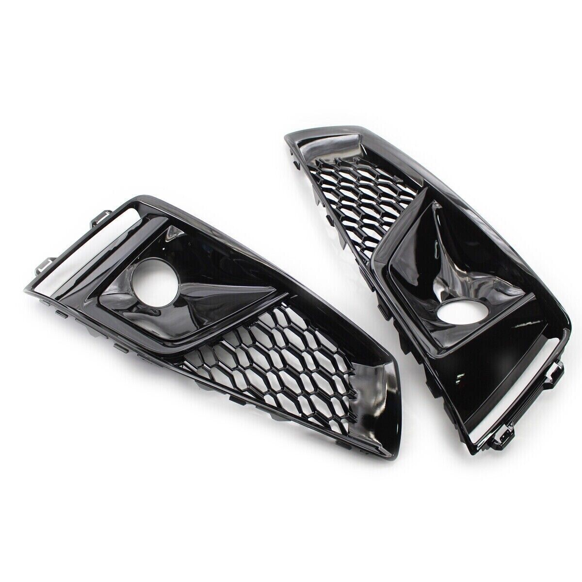 B9 RS4 RS Honeycomb Fog Grilles Gloss Black | Audi B9 A4 S-Line, S4 | Canadian Auto Performance