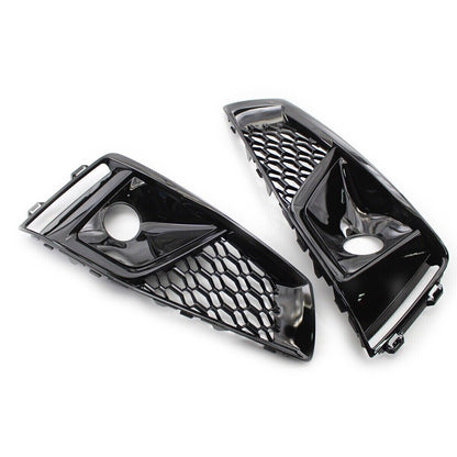 B9 RS4 RS Honeycomb Fog Grilles Gloss Black | Audi B9 A4 S-Line, S4 | Canadian Auto Performance