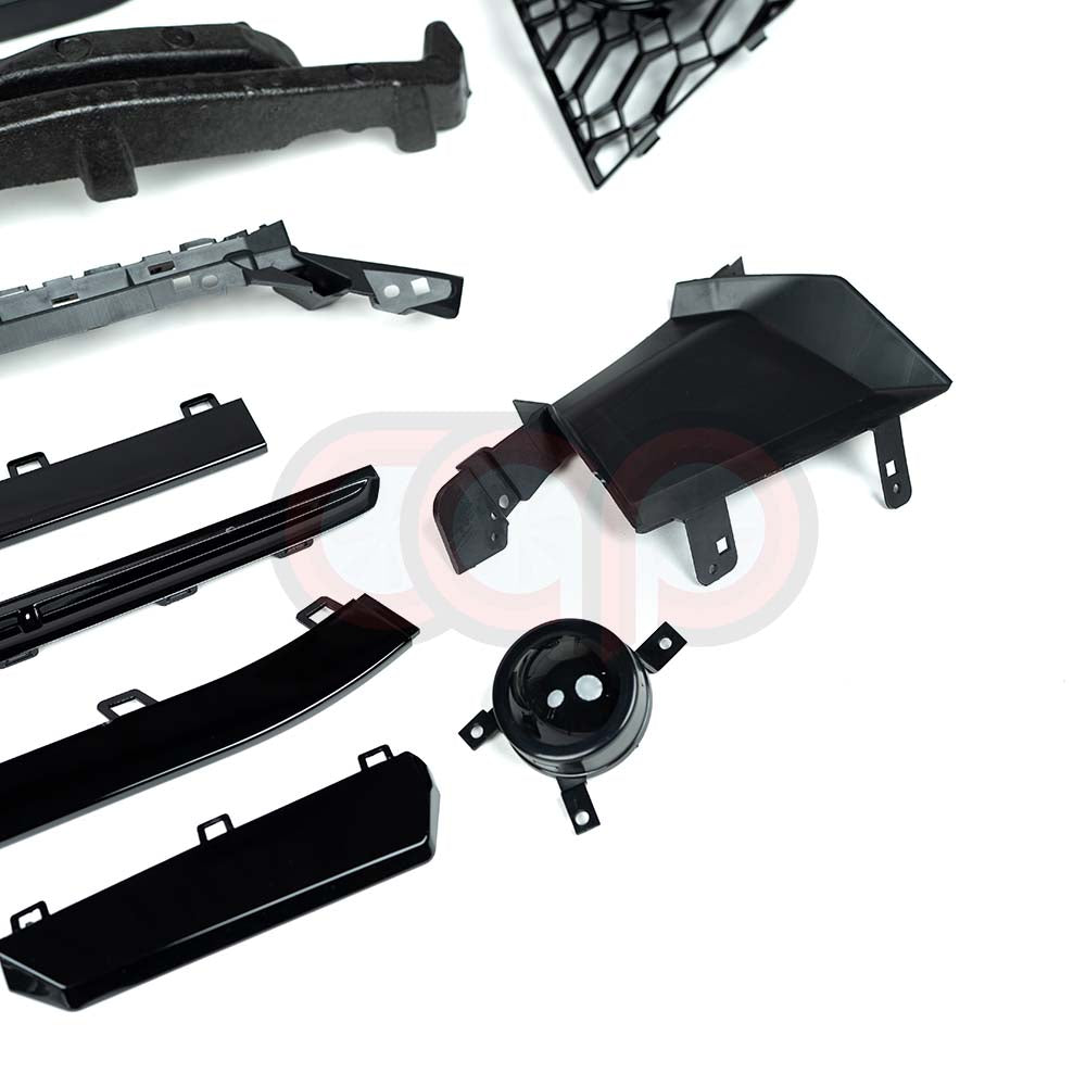 B9.5 Front Bumper RS4 Bumper V1 RS4 Grille Black Frame Black Mesh | Audi B9.5 A4, S4 | Canadian Auto Performance