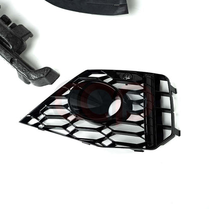B9.5 Front Bumper RS4 Bumper V1 RS4 Grille Black Frame Black Mesh | Audi B9.5 A4, S4 | Canadian Auto Performance