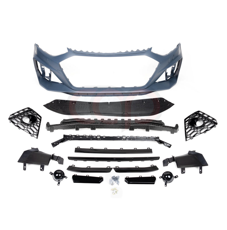 B9.5 Front Bumper RS4 Bumper V1 RS4 Grille Black Frame Black Mesh | Audi B9.5 A4, S4 | Canadian Auto Performance