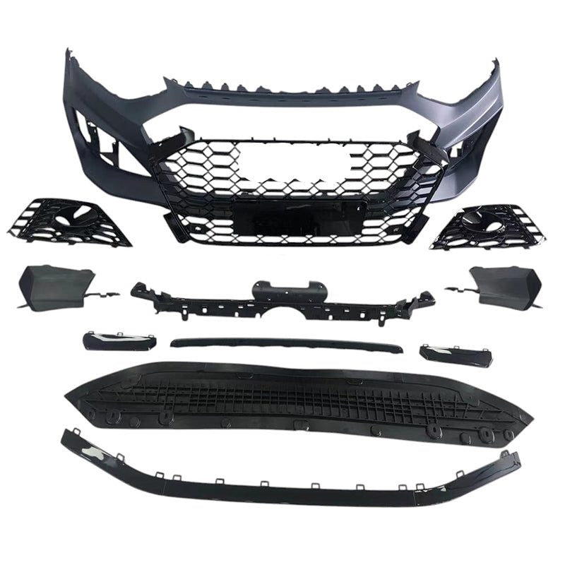 B9.5 Front Bumper RS4 Bumper V1 RS4 Grille Black Frame Black Mesh | Audi B9.5 A4, S4 | Canadian Auto Performance